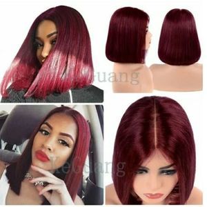 Straight Hair Short Bob Wig, Red